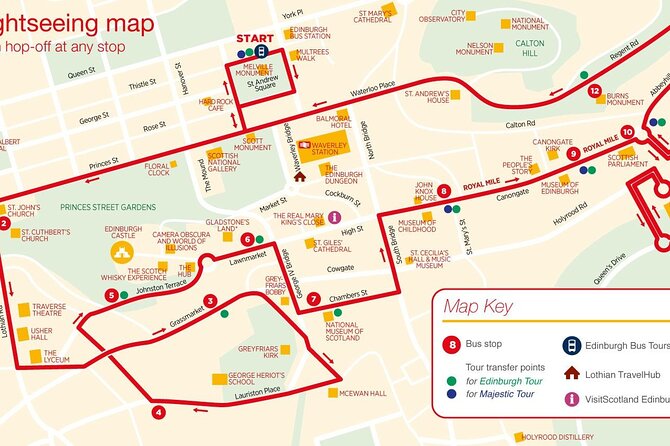 City Sightseeing Edinburgh Hop-On Hop-Off Bus Tour + Kids Go Free - The Mound and St Andrew Square connect Old and New Town