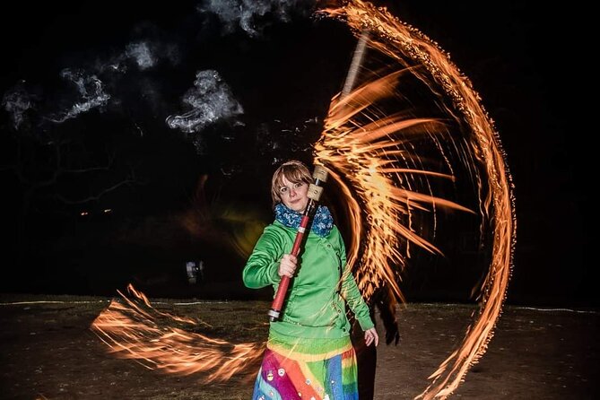 Fire Dancing with Iga - Lighting the tools and learning simple tricks
