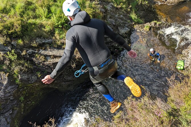 Galloway Canyoning Adventure, Murrays Canyon half day - Meeting below the waterfall at Grey Mare’s Tail Bridge